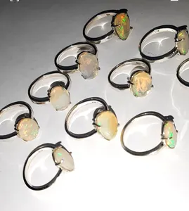 Фантастическое блестящее эфиопское овальное кольцо из кабошона, 6 Х9 мм