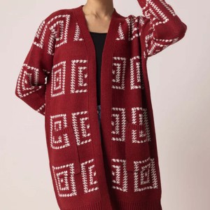 Surdimensionné O-cou Automne Hiver Pull Mode Tricoté Lâche Casual Jumper Hight Street Dames Pull Coton Tricoté - Product Image 1