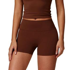 OEM/ODM Short de yoga à haute élasticité pour femmes Short de gymnastique personnalisé Conception Scrunch Spandex/Nylon Motif solide Fermeture élastique à la taille - Product Image 2