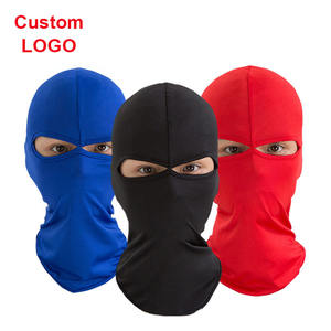Vente en gros de balaclavas coupe-vent à deux trous en couleurs unies pour hommes, bon marché, noir, personnalisable, masque de ski pour le sport, la pêche, l'usage quotidien (4 - Product Image 3
