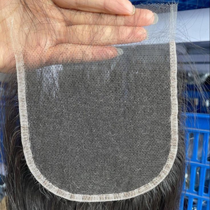 Meilleures ventes : Closure en dentelle HD transparente, toutes tailles 4*4 5*5 6*6, cheveux indiens Remy lisses naturels, petits nœuds, tissage double machine - Product Image 2