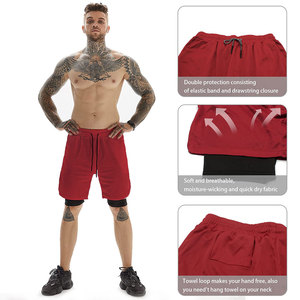 Pantalones Cortos Deportivos Casuales para Hombre, Cintura Elástica, 100% Poliéster, Secado Rápido, para Gimnasio y Correr, Venta al Por Mayor - Product Image 2