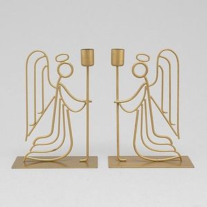 Porte-bougies doubles en métal, écologiques, faits à la main, de haute qualité, gravure imprimée, décoration intérieure verte - Product Image 5