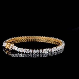 Bracelet de tennis en diamant de laboratoire de forme ovale de luxe en or jaune 14KT bijoux de fête avec boîte par K Samyak Diamond - Product Image 3
