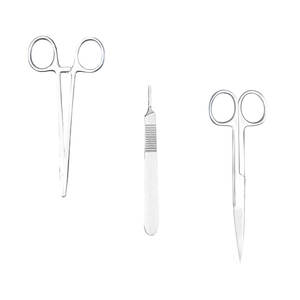 Ensemble de 12 instruments de chirurgie mineure en acier inoxydable argenté, approuvé CE ISO, kit chirurgical manuel réutilisable pour la chirurgie générale - Product Image 5