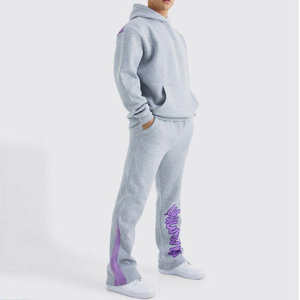 Survêtement streetwear empilé tendance pour homme, personnalisé, léger, imprimé uni, respirant, style urbain - Product Image 1