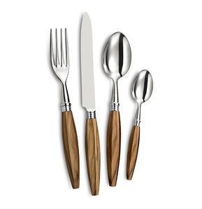 Fourchette à dessert en acier cuillère à dessert à salade avec manche en bois couverts de haute qualité et taille personnalisée - Product Image 5