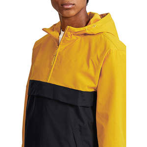 Veste coupe-vent légère en toile enduite pour homme, à capuche, color block, entièrement zippée, respirante, imperméable et coupe-vent - Product Image 4