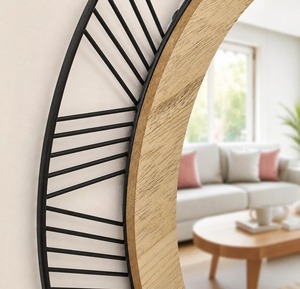 Handmade Wood Bone Inlay Resin Sunburst <b>Wall</b> <b>Mirror</b> Smooth Edge Modern Geometric Design for Living Room Entryway REHMAN CRAFT - Product Image 4