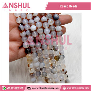 Perles d'onyx blanc de bonne qualité, brins de perles de pierres précieuses disponibles en taille personnalisée 4mm 8mm 6mm 10mm 12mm 14mm - Product Image 4