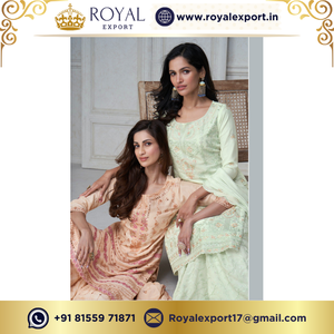 พรีเมี่ยมผ้าไหมจินินปากีสถานเย็บคอลเลกชันชารารา Eid โดยรอยัลส่งออกซูราธ - Product Image 6