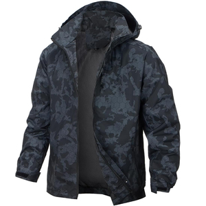 Veste coupe-vent camouflage foncé pour hommes imperméable léger à capuche imperméable extérieur randonnée course coupe-vent séchage rapide manteau de voyage - Product Image 1