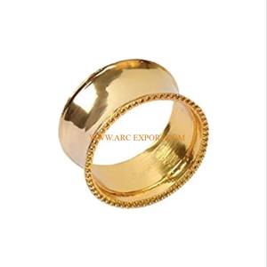 Conception simple or poli rond dessus de table rond serviette anneau meilleure vente à la main classique nouveauté dessus de table serviette anneau inde - Product Image 3