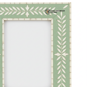 Marco de fotos con incrustaciones de hueso verde hecho a mano, diseño de mosaico elegante para decoración moderna del hogar - Product Image 2