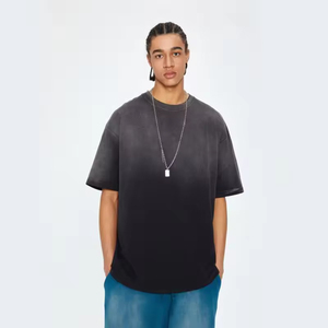 Camiseta de Algodón Grueso para Hombre, Lisa, de Alta Calidad, 250-270GSM, al por Mayor |   Camiseta Extra Grande con Lavado Ácido Estilo Vintage Personalizada - Product Image 3