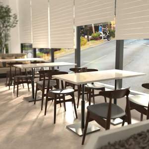 เก้าอี้รับประทานอาหารไม้เนื้อแข็งสไตล์ร่วมสมัยและมินิมอล (ชุด 2 ตัว) - พนักพิงโค้งรูปวงรี - Product Image 2