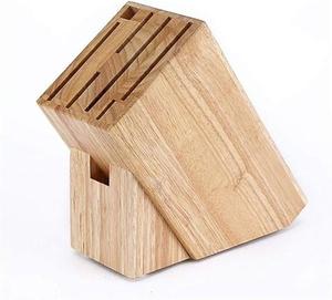 Soporte de cuchillo marrón de madera maciza hecho a mano, vajilla de calidad superior para uso en accesorios de cocina de hotel o hogar - Product Image 3