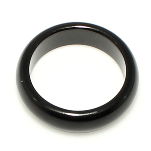 Fashionable Children's Jade <b>Ring</b> with Black Agate Gemstone 6mm Width Eye Geometric Shape Classic Inlaid Stone Jewelry Gift - Product Image 2