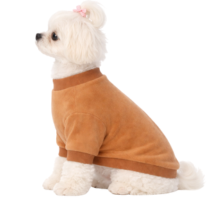 Brown Fleece Dog Sweatshirt Soft Touch Warm Pullover Cozy Winter Pet Clothing for Small Dogs Everyday Wear - Product Image 3