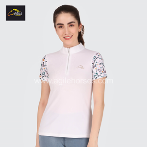 Vêtements équestres de qualité supérieure vêtements de sport chemise couche de base haut à manches courtes personnalisé en gros chemise d'équitation extensible dans les quatre sens - Product Image 1