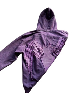 <b>Top</b> 25 26 Design Wholesale Oversize <b>Distressed</b> Vintage Full Face Hoodie With Zipper Custom Design Puff Print Hoodies - Product Image 5