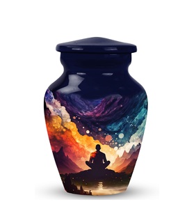 Urnes de peinture de yoga pour cendres humaines Urnes de crémation de maman femme adulte pour cendres humaines Mini urne de crémation de cendres Taille personnalisée - Product Image 3