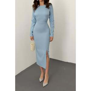 Robe bleue dos nu - Bleu - Product Image 4