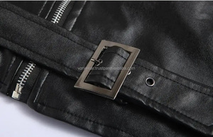 Veste de moto en cuir véritable, best-seller en gros, logo personnalisé, vêtements de sport pour hommes de haute qualité, grande taille, imperméable et coupe-vent - Product Image 3