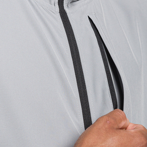 Nueva llegada 100% algodón impermeable Zip up chaquetas deportes al aire libre chándales chaqueta para correr hombres con capucha chaquetas cortavientos - Product Image 6