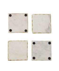 Wholesale <b>White</b> Gold luxury Square Stone <b>Coasters</b> Pads & Mats Home Decoration Accessories - Product Image 5