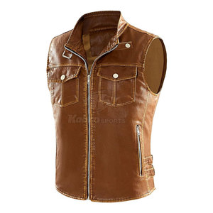 Nouvelle veste de gilet en cuir pour hommes de mode vêtements d'hiver respirants de vente chaude - Product Image 1