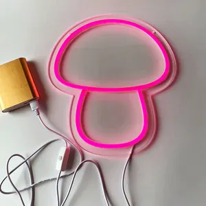 Dropshipping monopezzo con connettore USB, 5V, insegne al Neon a fungo rosa