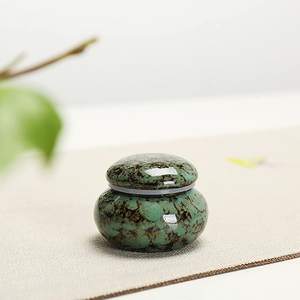 Green Small Ceramics Urn <b>Keepsake</b> Urns for Human <b>Ashes</b> 1.7'' Mini Urns for Human <b>Ashes</b> or <b>Pet</b> Hold 1.2 Cubic Inches of <b>Ashes</b> - Product Image 1
