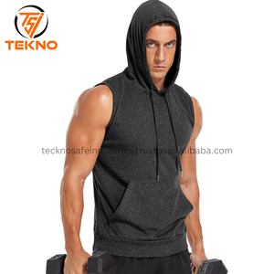 2025 Top Quality Breathable Casual Fitness <b>Sleeveless</b> <b>Hoodie</b> Sport Wear <b>Sleeveless</b> Solid Color Pullover Men Gym Hoodies OEM - Product Image 6
