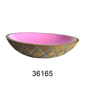 Bol de service décoratif en bois de mangue émaillé à la mode Bol de service en bois naturel de qualité supérieure Exportateurs Inde - Product Image 6