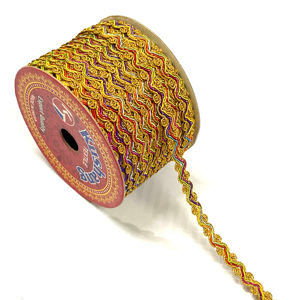 Indian Multi Ethnic Cotton Embroidery Mirror Sequins Thread Lace <b>Trimming</b> 25MM Soft Ribbon Pattern Muslim Women's Footwear - Product Image 1