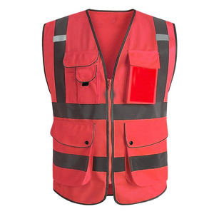 เสื้อกั๊กสะท้อนแสงสำหรับผู้ชาย, เทปสะท้อนแสงแขนกุดกันลมเร็วน้ำหนักเบามีกระเป๋าเหมาะสำหรับใส่ไปเดินเขาและทำงาน - Product Image 5