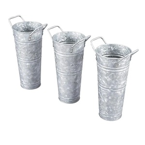 Pot de jardinière en fer galvanisé de grande taille de bonne qualité avec support en métal décoratif pour jardin et décoration intérieure - Product Image 3