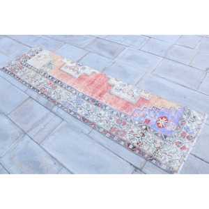 Vintage <b>Runner</b> Rug 1.9x7.5 ft, <b>Red</b> Blue Persian Rug Wool - Product Image 2
