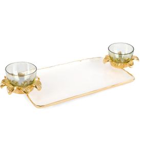 Vente en gros de centres de table décoratifs blancs en métal design de luxe - Product Image 1