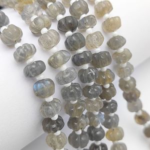 Grossiste en Labradorite Pierre Précieuse Citrouille Sculpture Brins Perlés - Product Image 4