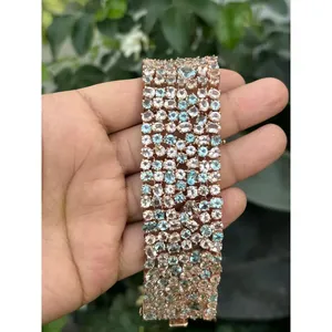 925 Silver Fashion Charm <b>Bracelet</b> with Multi-Stone Design - Product Image 1