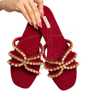 Sandales pour femmes, dessus en velours confortable, semelle intermédiaire antidérapante, tendance de la mode, imprimées, faites à la main, couleurs personnalisables - Product Image 2