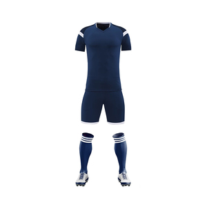 Nuevo diseño uniforme de fútbol en blanco transpirable deporte 7v7 azul marino camiseta de fútbol - Product Image 2