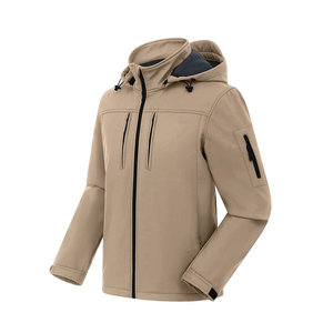 Veste d'hiver pour homme en softshell de haute qualité, dernier design, avec col montant, fermeture éclair sur le devant, logo, imperméable, respirante, couleur unie - Product Image 1