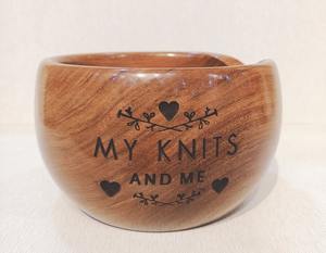 Bol en fil de bois 6x3.5 Porte-fil personnalisé parfait pour le tricot Personnalisez votre message pour votre bien-aimé. - Product Image 5