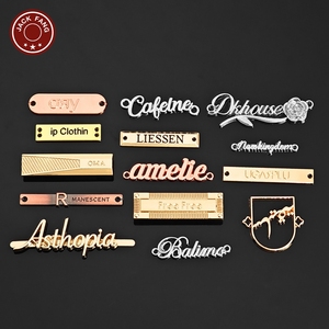 Bag <b>Gold</b> Metal Label Engraved Hijab Abaya Scarf Shoes Custom Brand logo metal tag custom metal logo for bags <b>Clothes</b> Clothing - Product Image 2