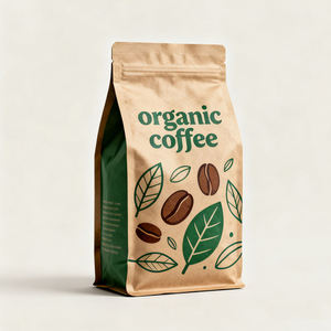 Sac d'emballage pour café imprimé sur mesure de haute qualité 500g, fond plat avec fermeture éclair et valve de sécurité – Nouveauté 2025 en promotion - Product Image 5