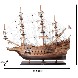 Sovereign of Seas 80cm modelo de madera de cedro hecho a mano réplica de barco estilo náutico decoración del hogar técnica pintada soporte de exhibición - Product Image 1