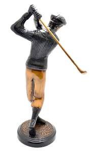 Figurine d'art déco en laiton représentant un golfeur, objet de décoration pour le salon et la maison - Product Image 6